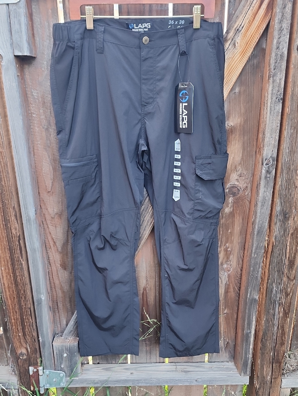 New LAPG Men's Nomad Trail 7 Pocket Lightweight Stretch Hiking Cargo Pant, NWT